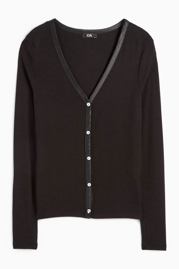 Dámské - Pletený kardigan - černá