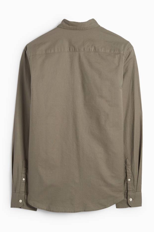 Men - Shirt - regular fit - button-down collar - green