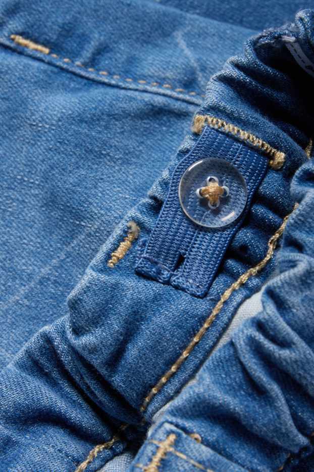 Copii - Fete - Wide leg jeans - LYCRA® - cu model - denim-albastru deschis