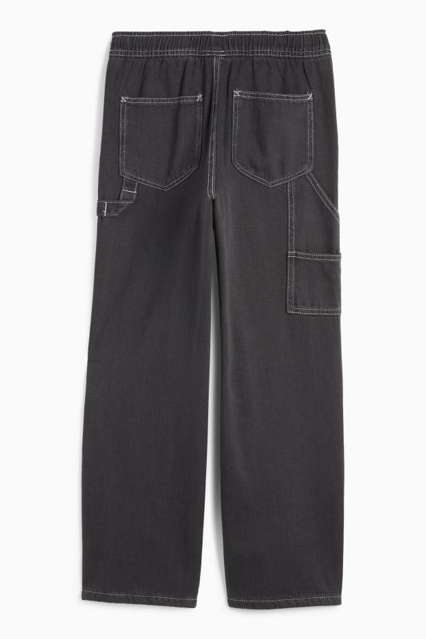 Copii - Băieți - Loose fit jeans - jeans termoizolanți - negru