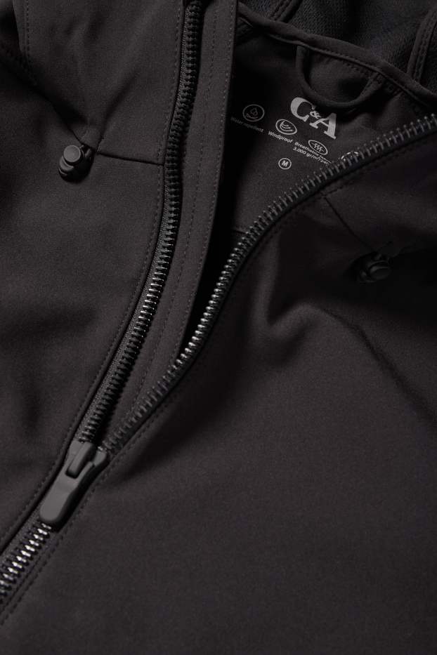 Bărbați - Geacă softshell cu glugă - rezistentă la apă - 4 Way Stretch - negru