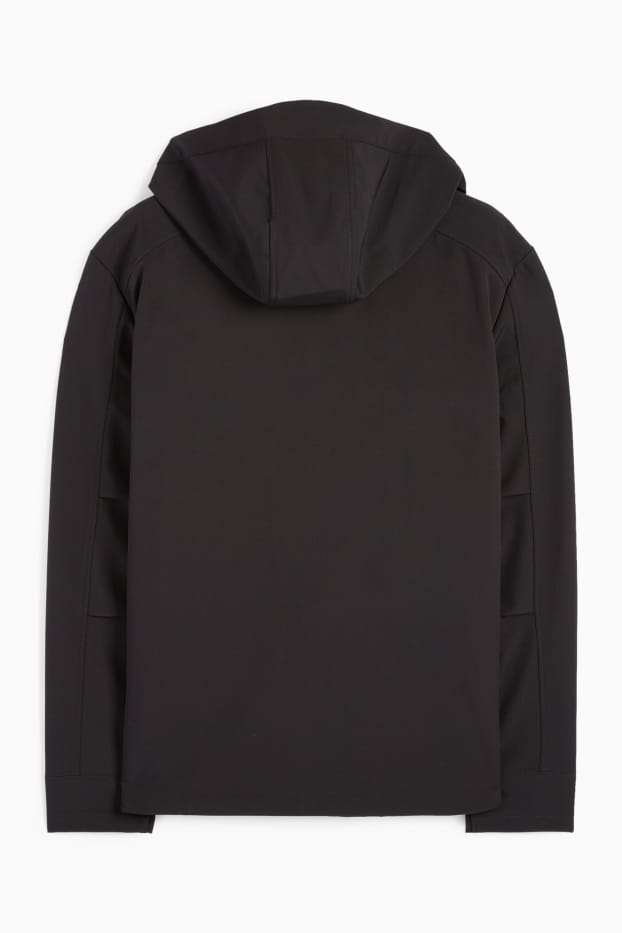Bărbați - Geacă softshell cu glugă - rezistentă la apă - 4 Way Stretch - negru