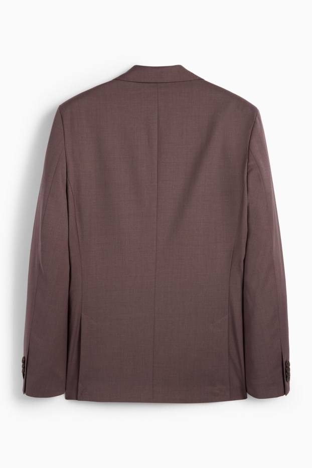 Bărbați - Sacou modular cu conținut de lână pură - slim fit - stretch - bordo
