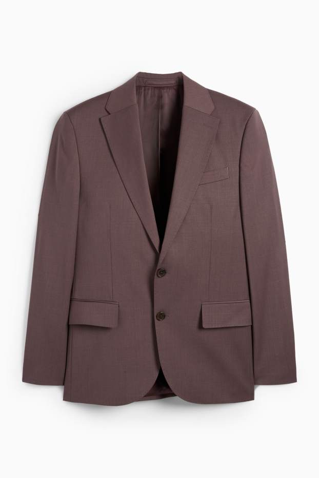 Bărbați - Sacou modular cu conținut de lână pură - slim fit - stretch - bordo