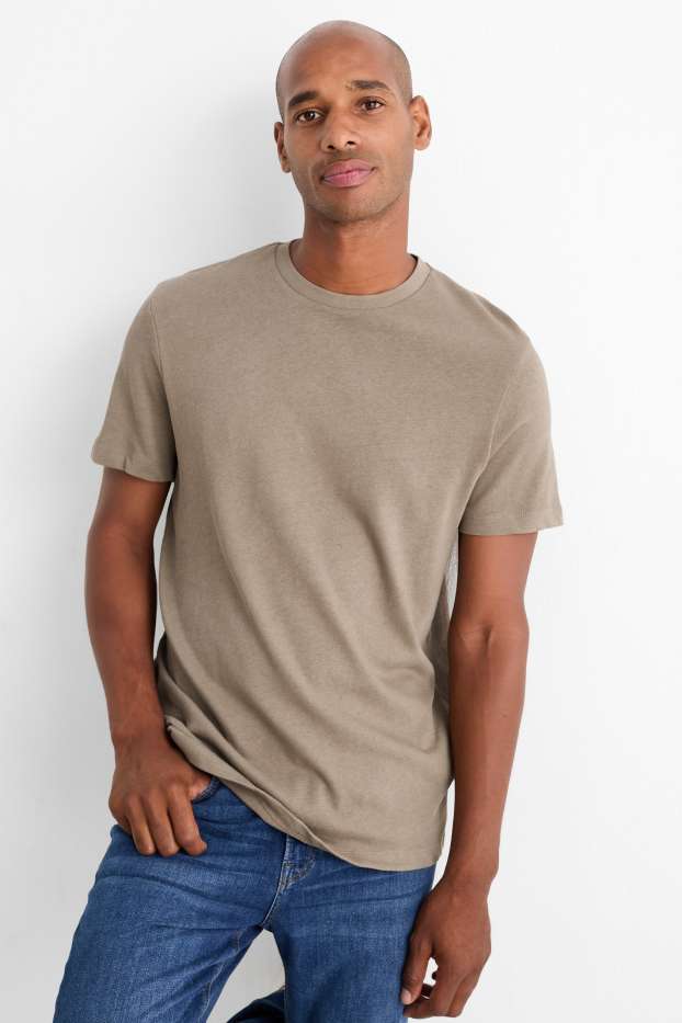 Herren - T-Shirt - Regular Fit - taupe