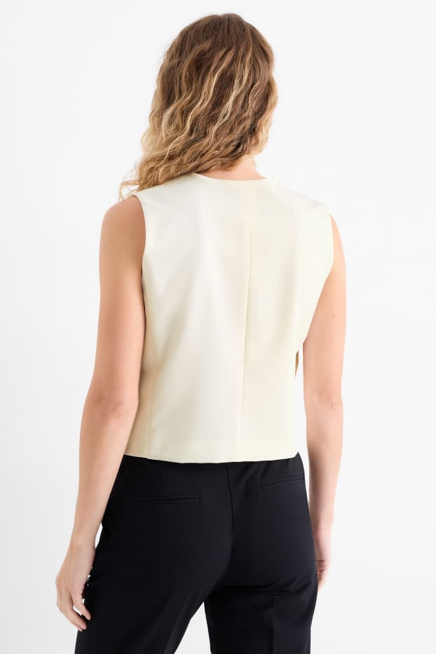 Femei - Vestă office - loose fit - alb-crem