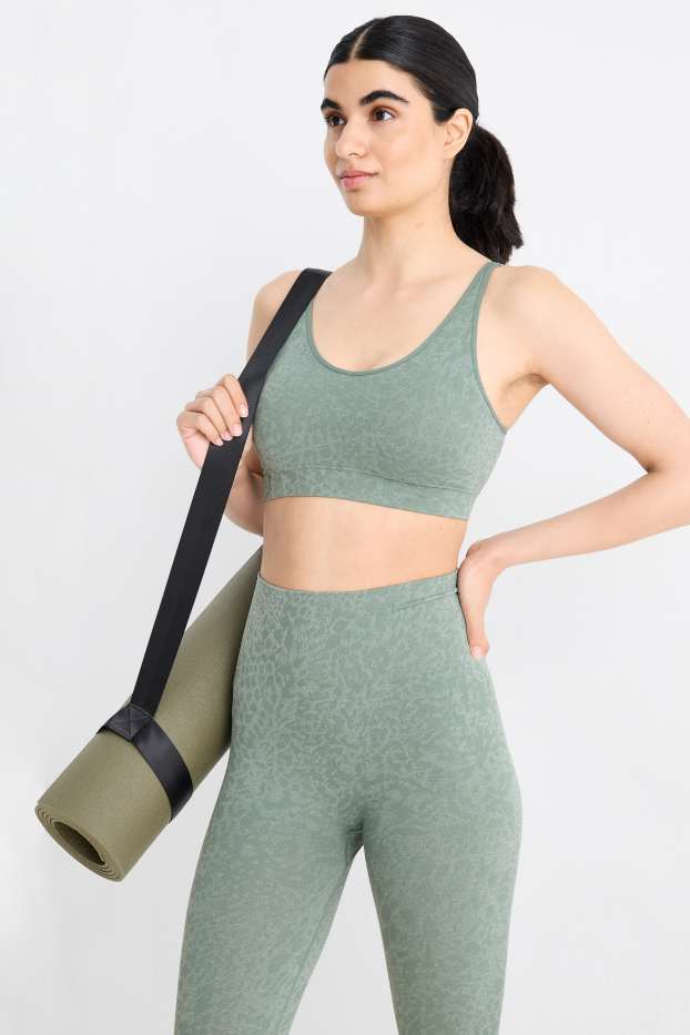 Femei - Sutien funcțional - vătuit - cu model - verde