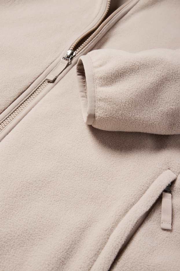 Femei - Hanorac de fleece cu fermoar - bej