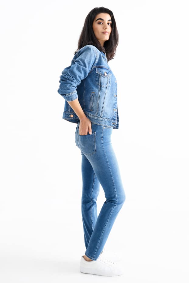 Femei - Straight jeans - talie înaltă - LYCRA® - denim-albastru deschis