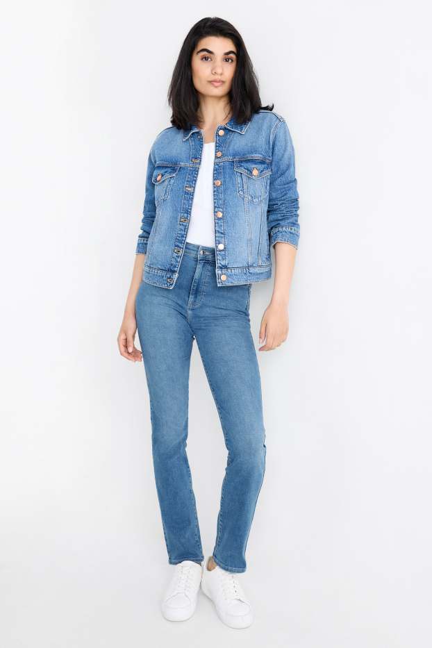 Femei - Straight jeans - talie înaltă - LYCRA® - denim-albastru deschis
