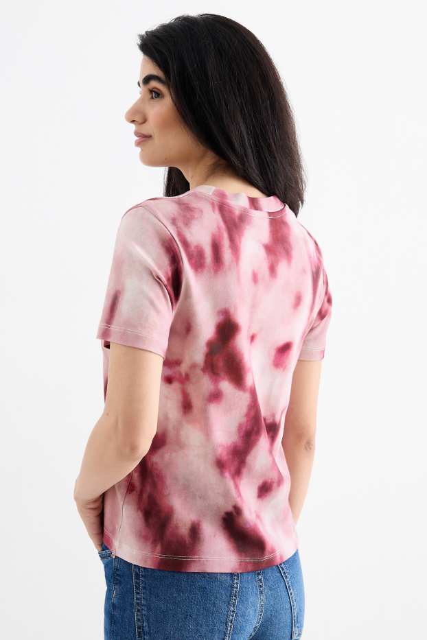Femei - Tricou - slim fit - cu model - roz / roz