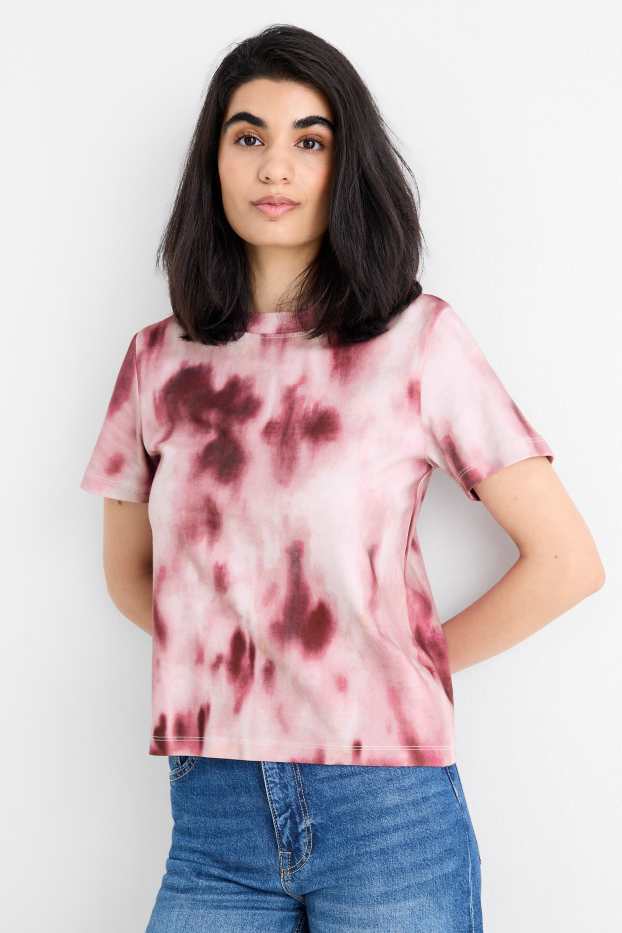 Femei - Tricou - slim fit - cu model - roz / roz