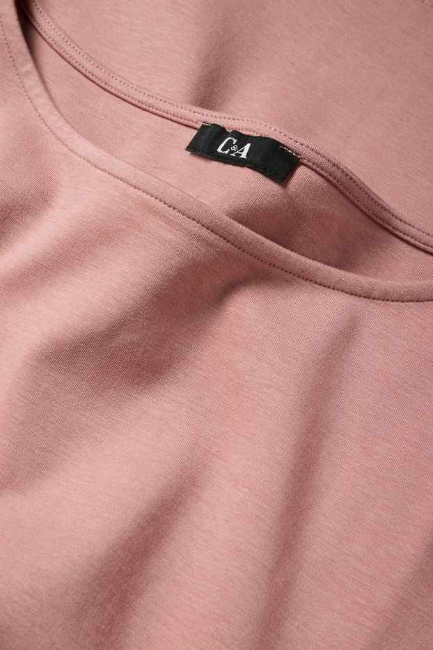 Femei - Tricou cu mânecă lungă - roz închis