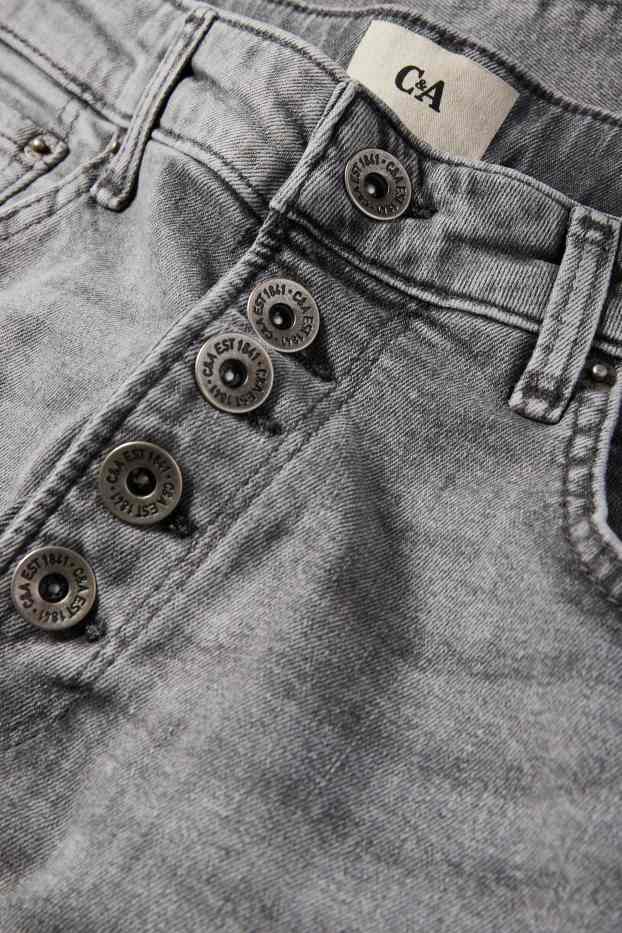 Dámské - Boyfriend jeans - mid waist - džíny - světle šedé