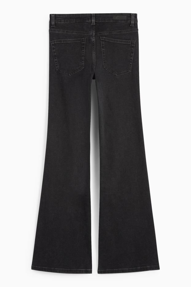 Femei - Flared jeans - talie medie - LYCRA® - denim-gri închis