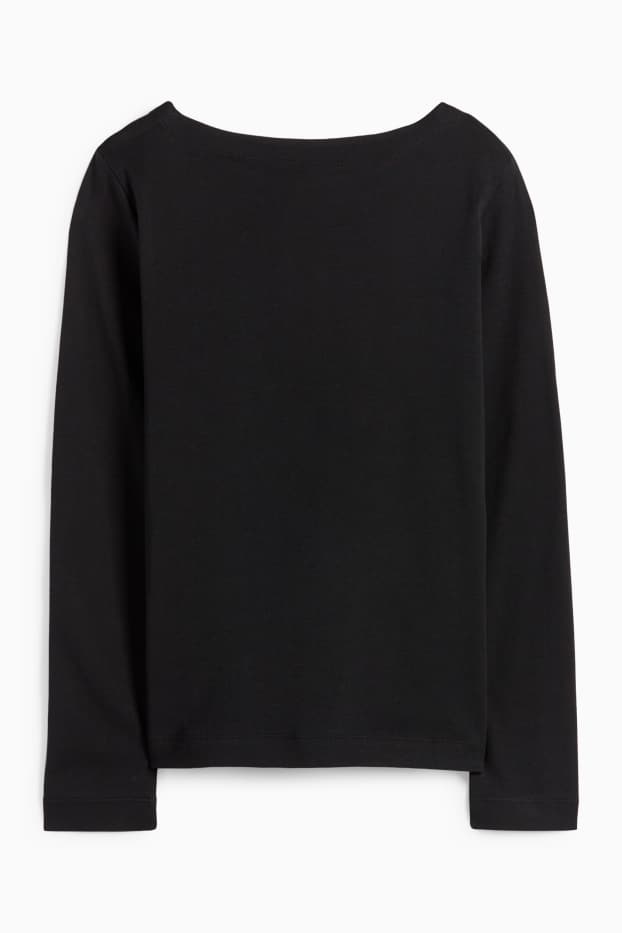 Femei - Tricou cu mânecă lungă - regular fit - negru