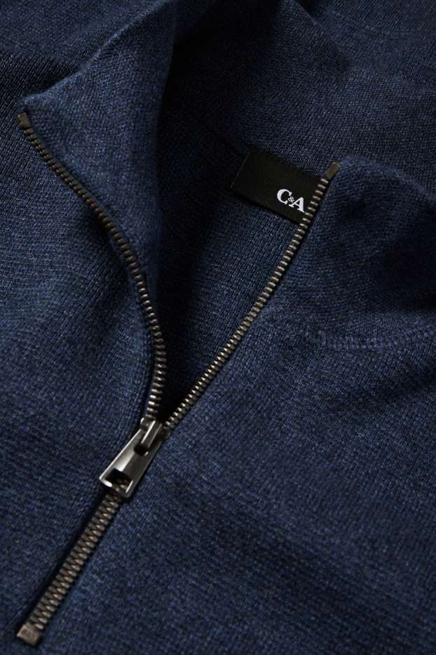 Herren - Pullover - strukturiert - dunkelblau