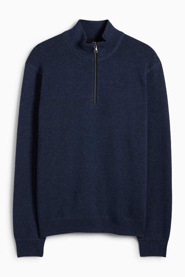 Herren - Pullover - strukturiert - dunkelblau
