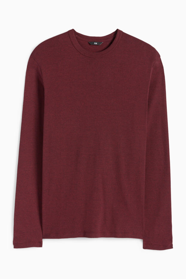 Heren - Longsleeve - bordeaux