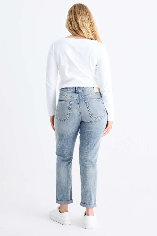 Femei - Boyfriend jeans - talie medie - LYCRA® - denim-albastru deschis