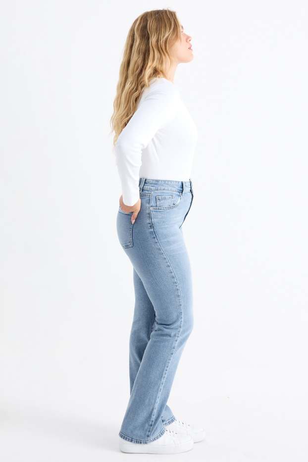 Femei - Bootcut jeans - talie înaltă - denim-albastru deschis