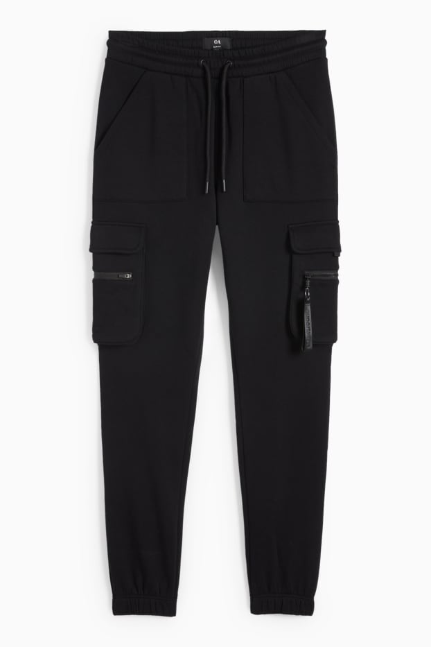 Bărbați - Pantaloni de trening cargo - negru