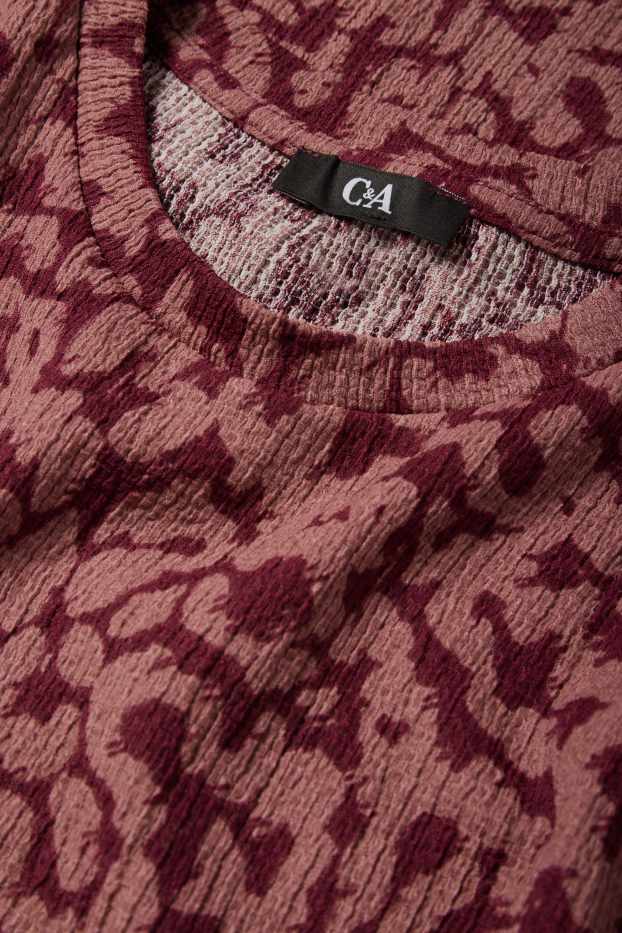 Femei - Tricou - regular fit - imprimeu de leopard - vișiniu