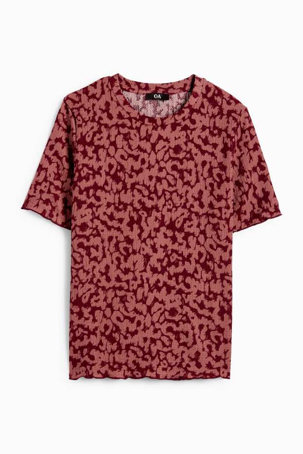 Femei - Tricou - regular fit - imprimeu de leopard - vișiniu