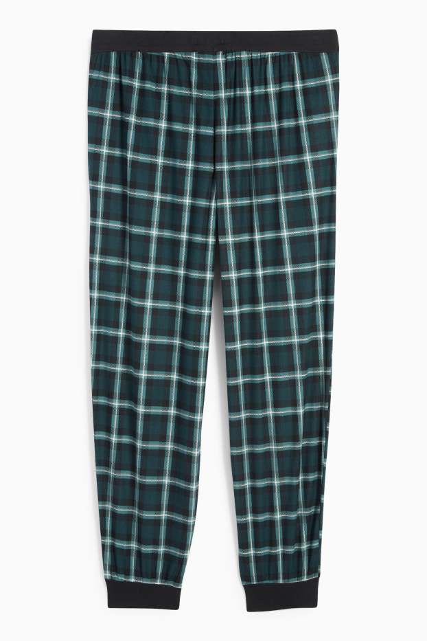 Bărbați - Pantaloni de pijama - în carouri - verde închis