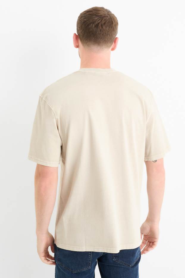 Men - T-shirt - relaxed fit - light beige