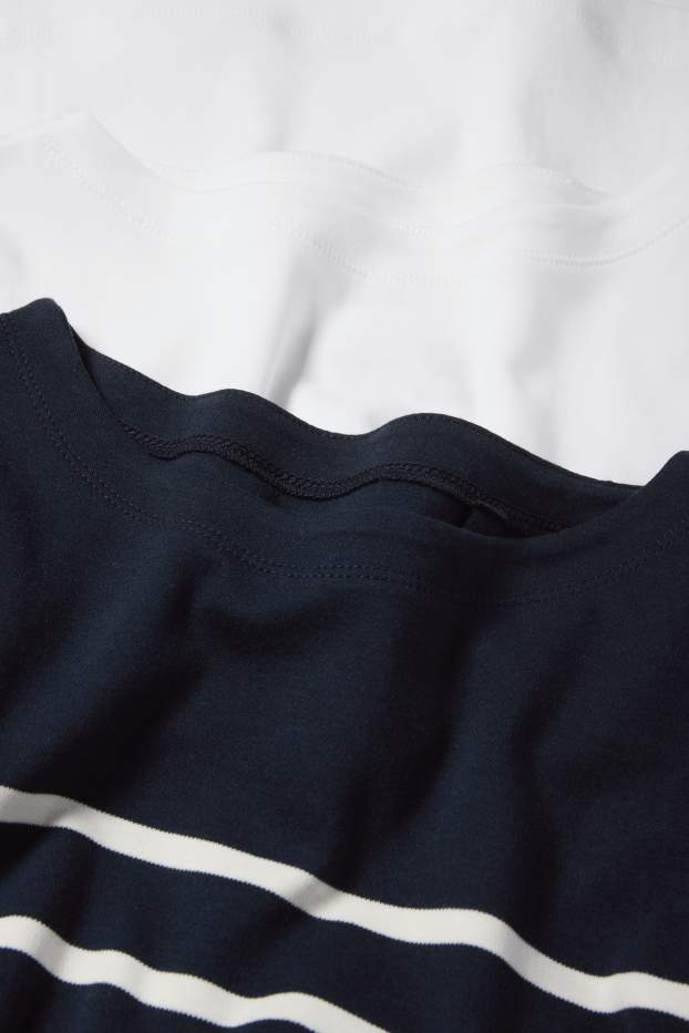 Femei - Multipack 2 buc. - tricou cu mânecă lungă - albastru închis / alb