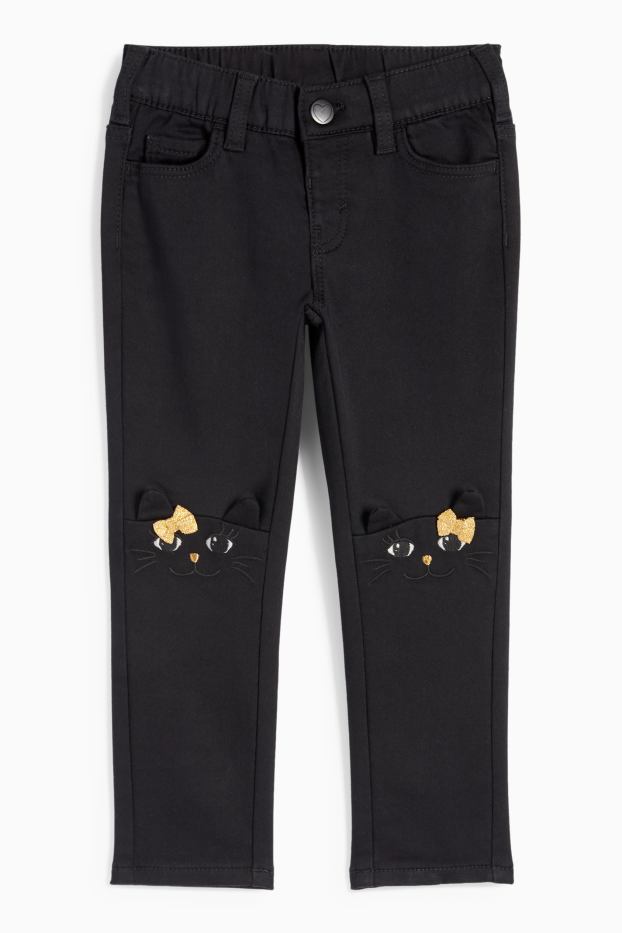 Copii - Fete - Pisică - skinny jeans - negru
