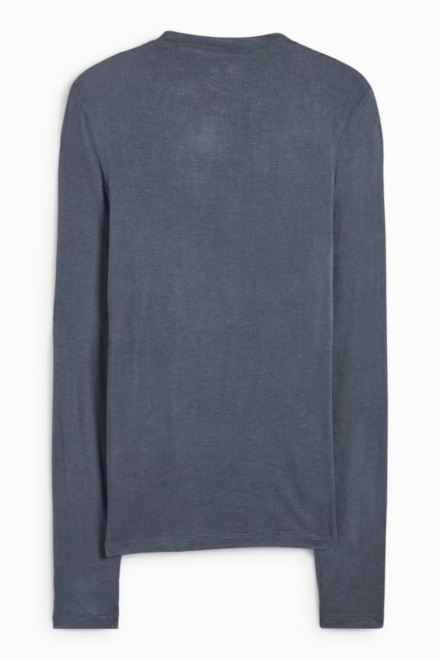 Dámské - Tričko s dlouhým rukávem - tmavomodrá