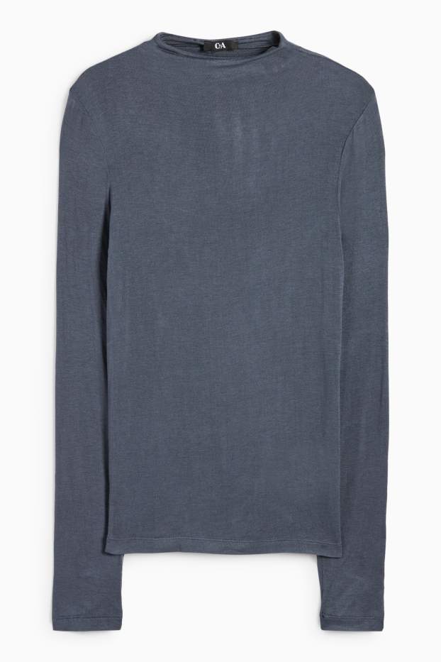 Dámské - Tričko s dlouhým rukávem - tmavomodrá