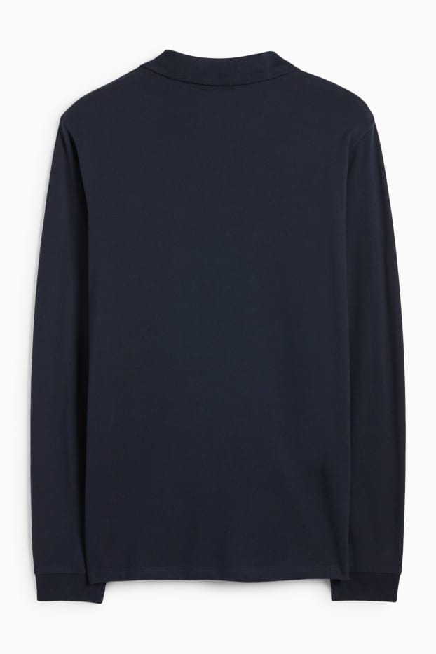 Bărbați - Tricou polo - slim fit - albastru închis