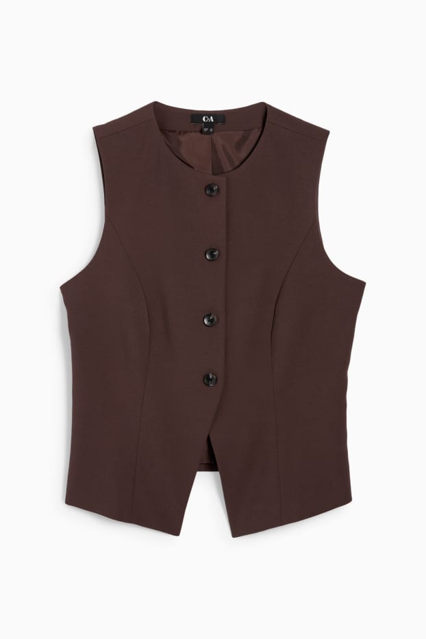 Femei - Vestă - tailored fit - maro închis