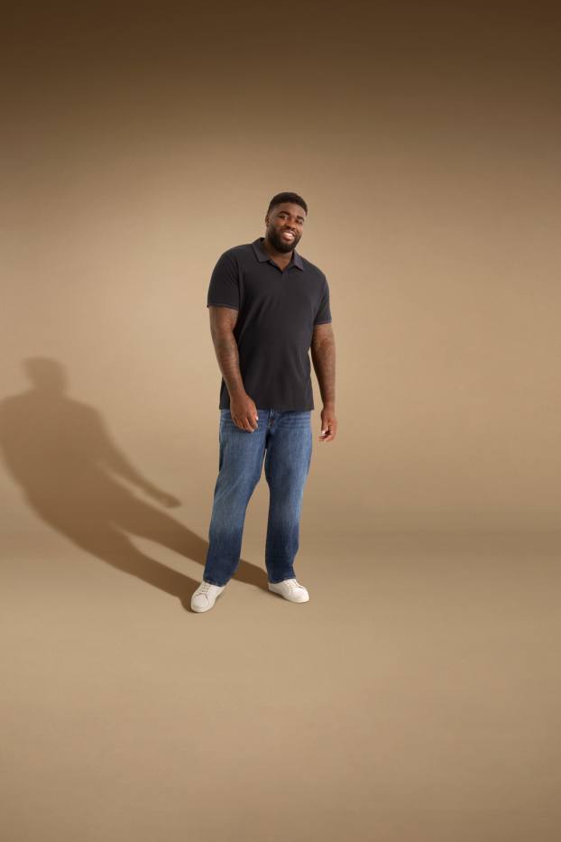 Bărbați - Tricou polo - structurat - albastru închis