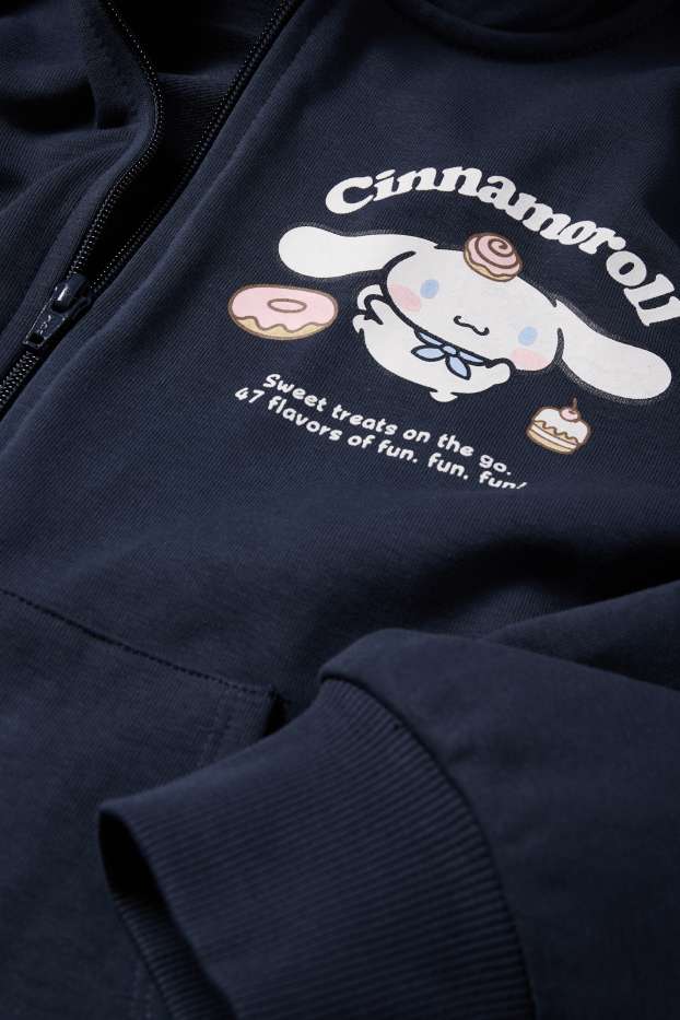 Copii - Fete - Cinnamoroll - hanorac cu fermoar și glugă - albastru închis