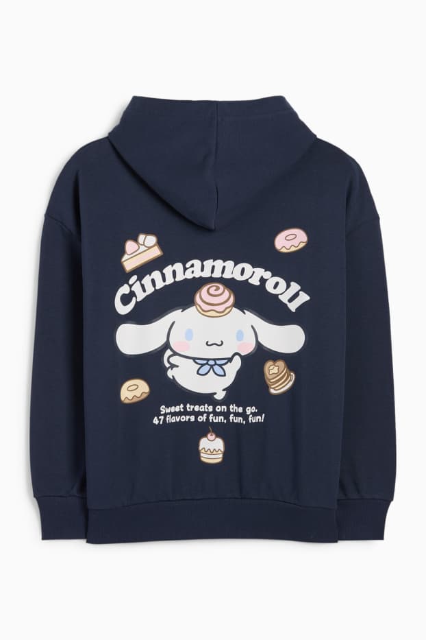 Copii - Fete - Cinnamoroll - hanorac cu fermoar și glugă - albastru închis