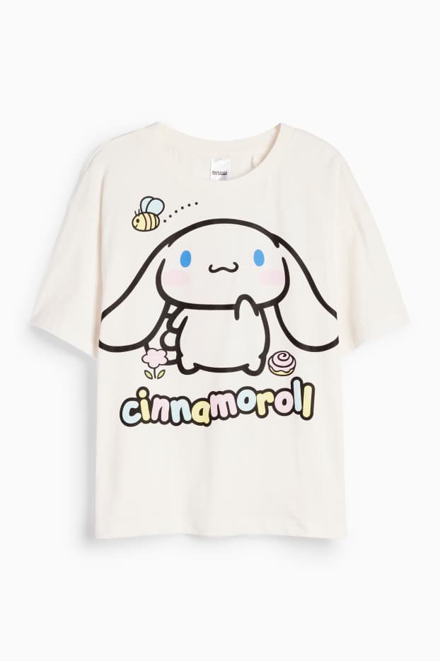 Copii - Fete - Cinnamoroll - tricou cu mânecă scurtă - alb-crem