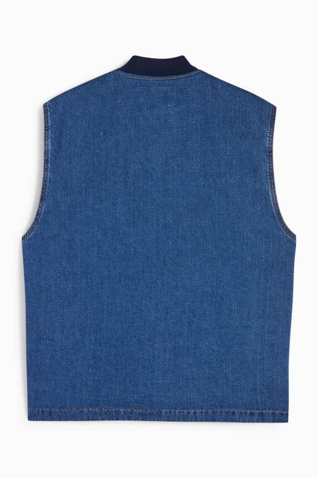 Bărbați - Vestă din denim - căptușită - denim-albastru