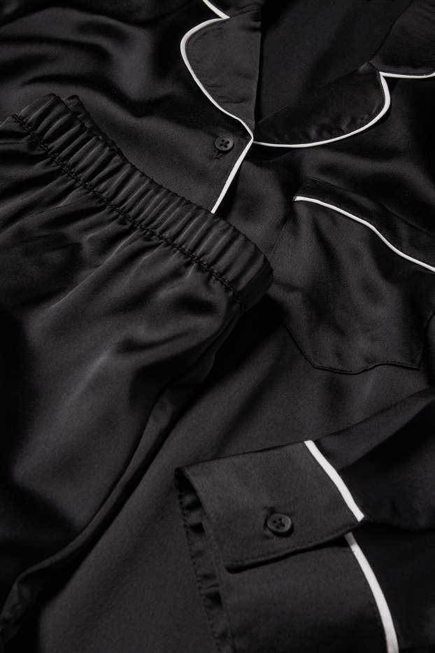 Femei - Pijama din satin - negru