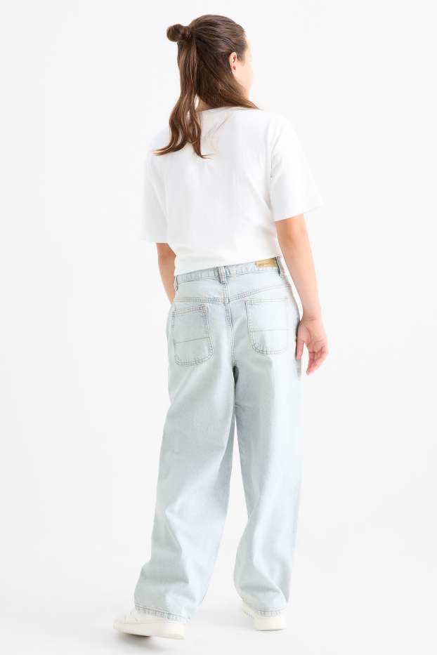 Copii - Fete - Balloon jeans - denim-albastru deschis