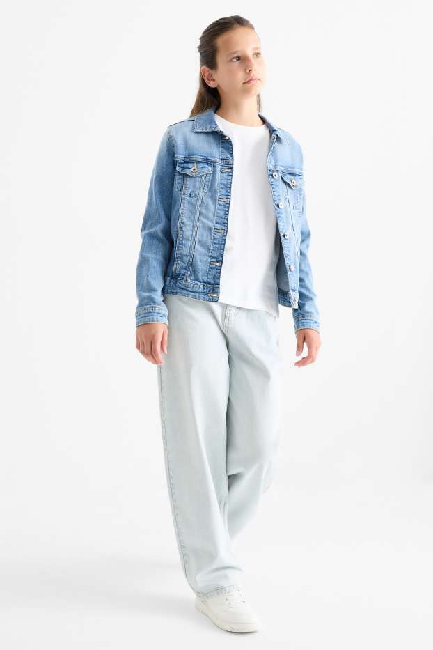 Copii - Fete - Balloon jeans - denim-albastru deschis