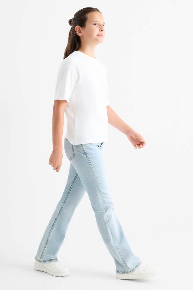 Copii - Fete - Bootcut jeans - LYCRA® - denim-albastru deschis