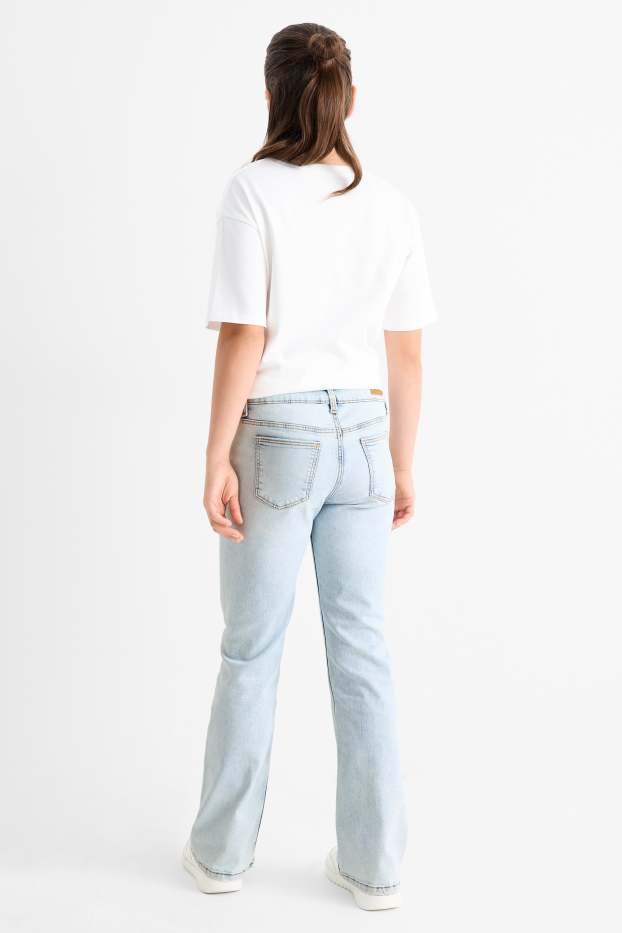 Copii - Fete - Bootcut jeans - LYCRA® - denim-albastru deschis