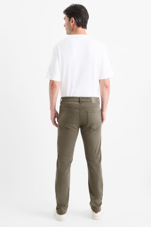 Bărbați - Slim jeans - Flex jog denim - LYCRA® - verde închis