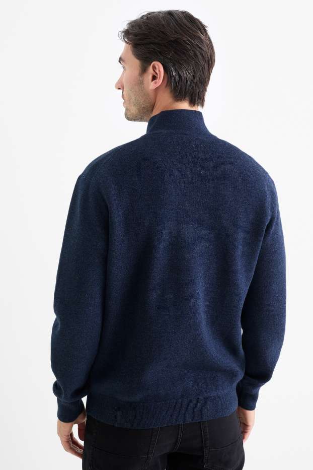 Herren - Pullover - strukturiert - dunkelblau
