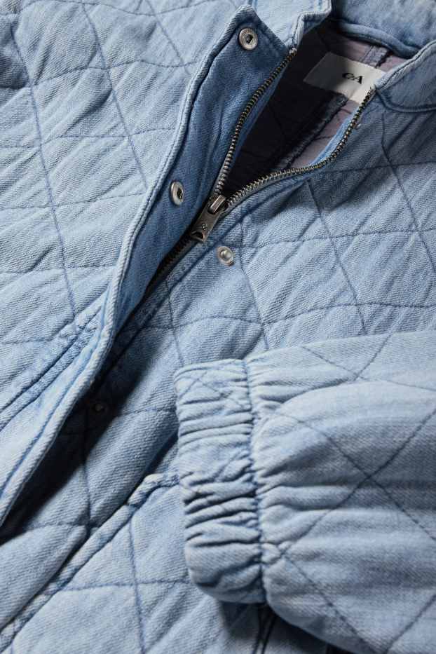 Femei - Jachetă matlasată din denim - denim-albastru deschis