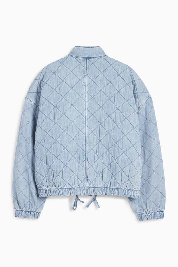 Femei - Jachetă matlasată din denim - denim-albastru deschis